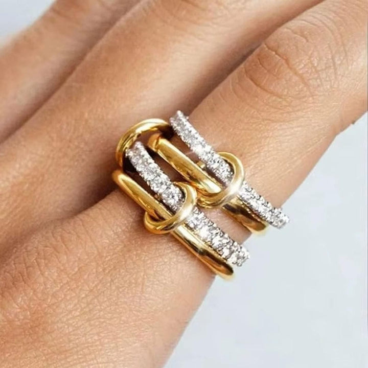 Verschlungenes Zirkonia Ring-Set