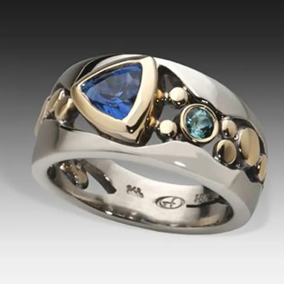 Zweifarbiger Saphir-Ring