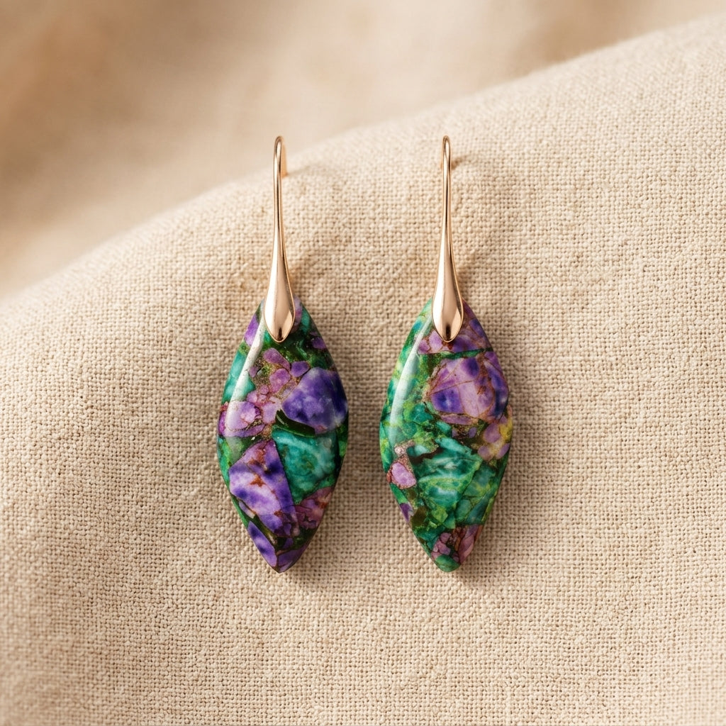 Natural Stone Teardrop Earrings