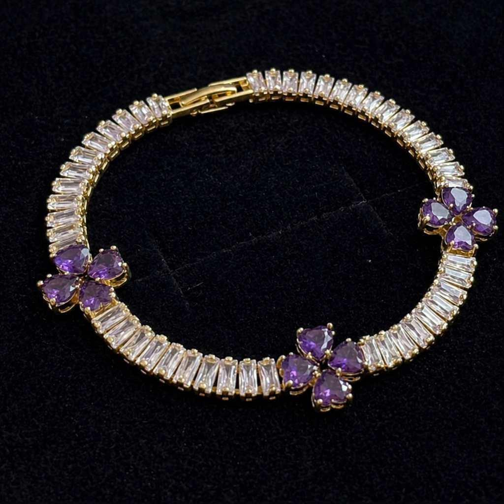 Elegantes Amethyst Goldarmband