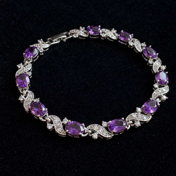 Elegantes Valethyst-Weißgold-Armband