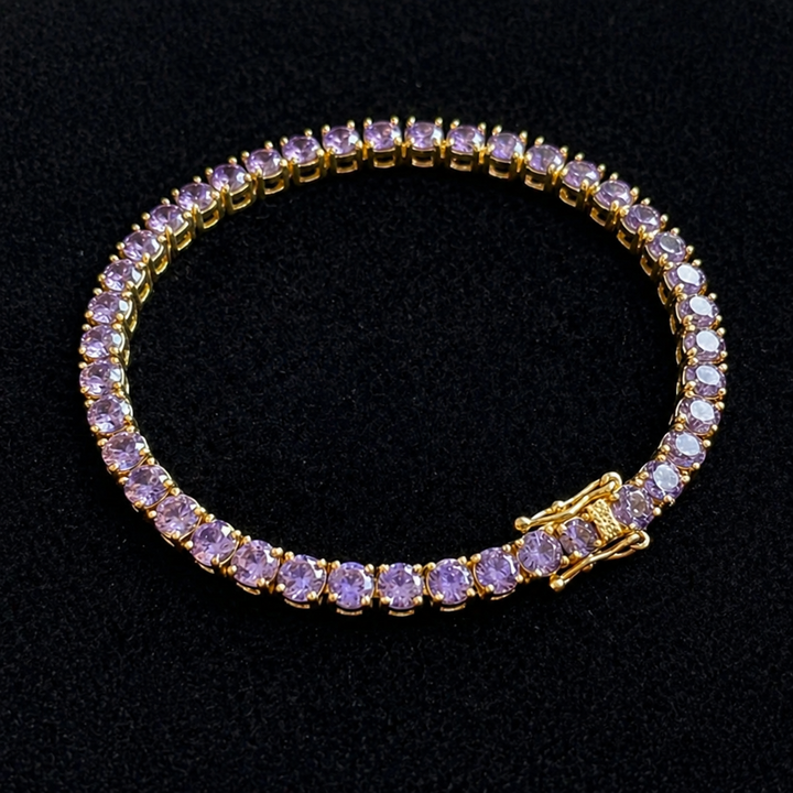 Raffiniertes Amethyst-Gold-Armband