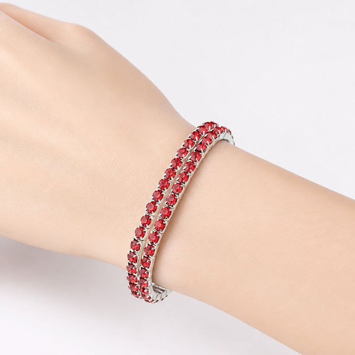 Elegantes Kristall-Weißgold-Armband