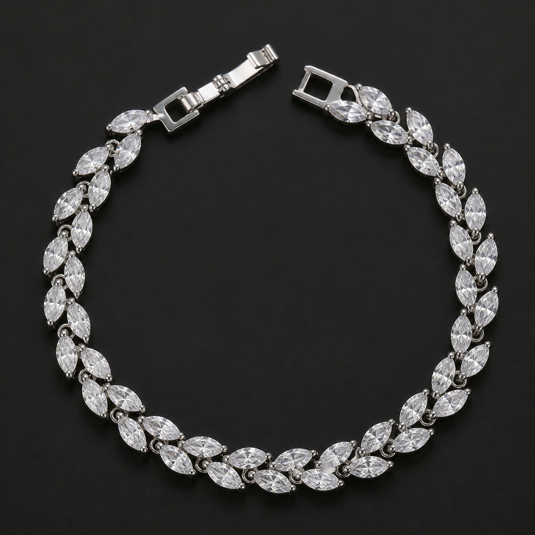 Elegantes synthetisches Zirkonia-Weizenähre-Armband