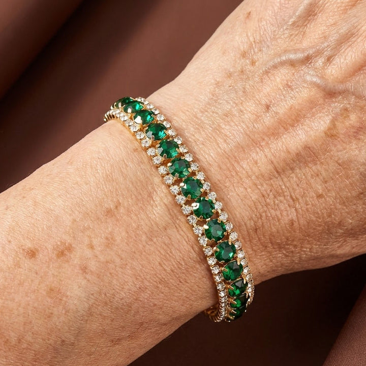 Verschlungenes Smaragd-Gold-Armband