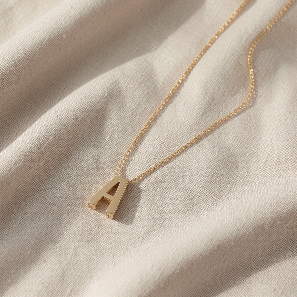 Love Letter Initial Necklace | Gold