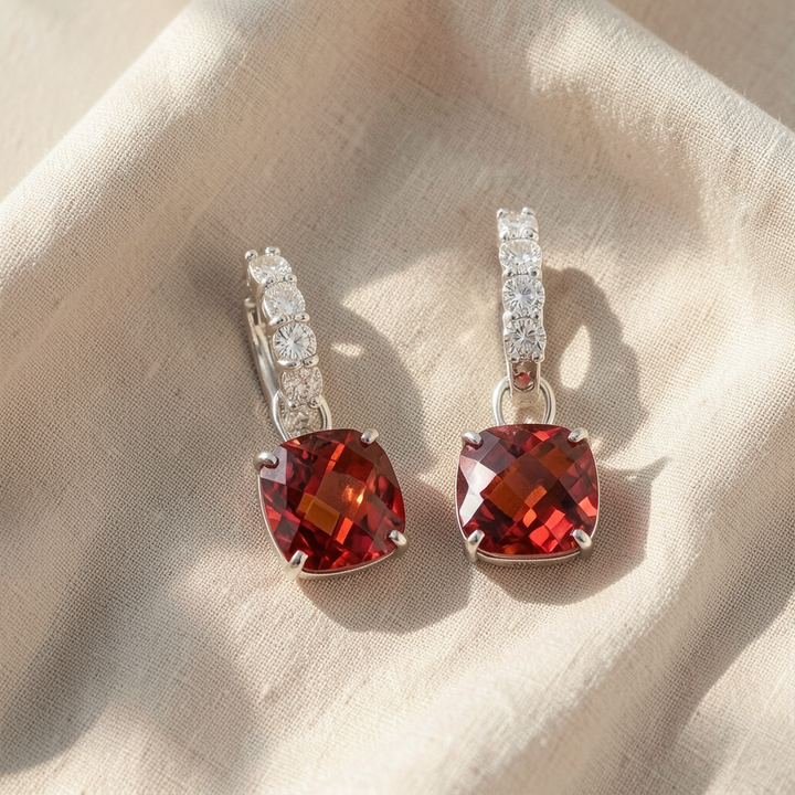 Ruby & Diamond Stud Earrings