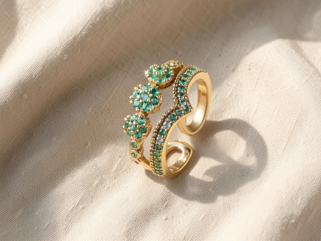 Adjustable Emerald Ring
