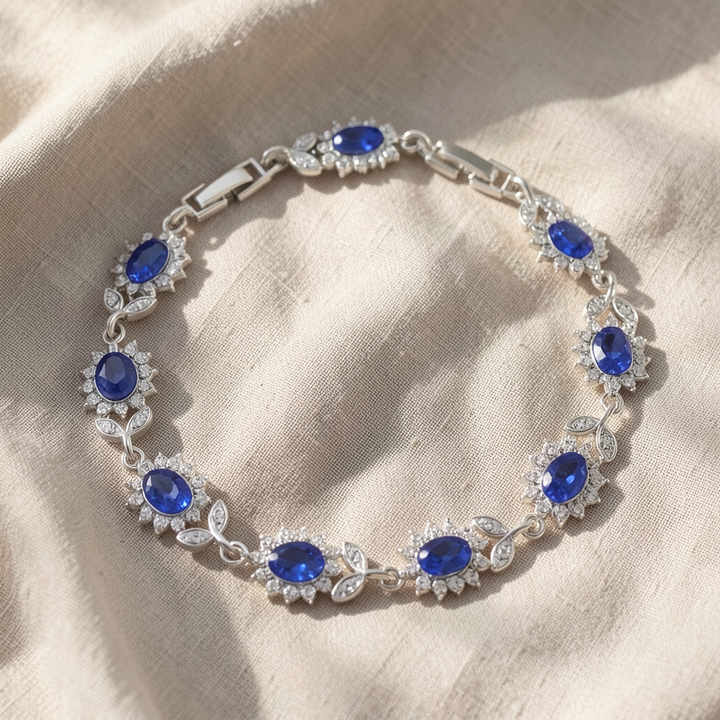 Iris Blue Sapphire Bracelet | White Gold