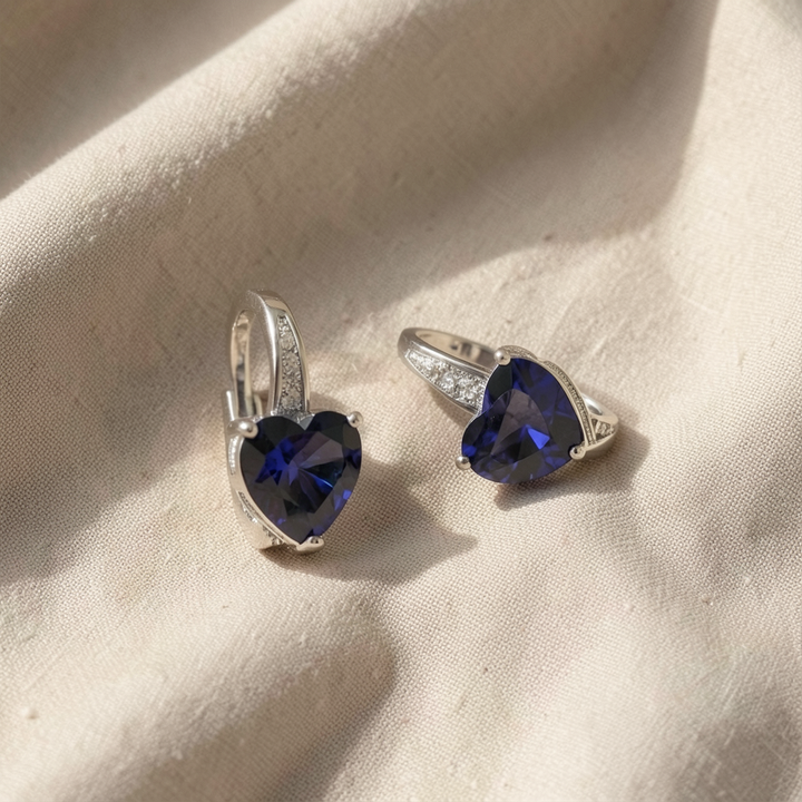 Celestial Sapphire Earrings | White Gold