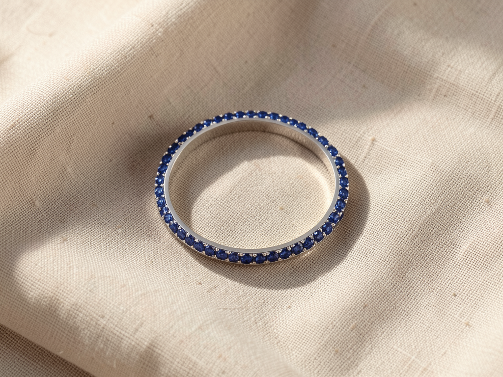 Blue Sapphire Ring | White Gold